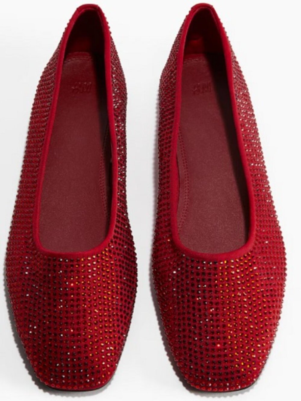 H&M Rhinestone-Embellished Ballet Flats 6US (fits 7.5US)